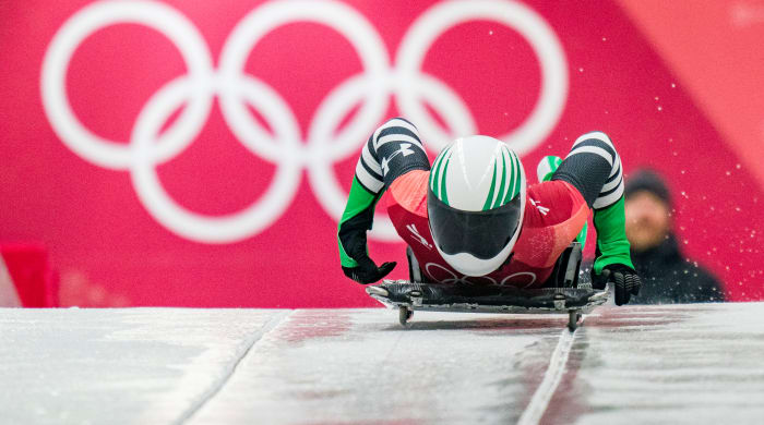 Before competing in skeleton, Nigeria's Adeagbo competed in the triple jump.